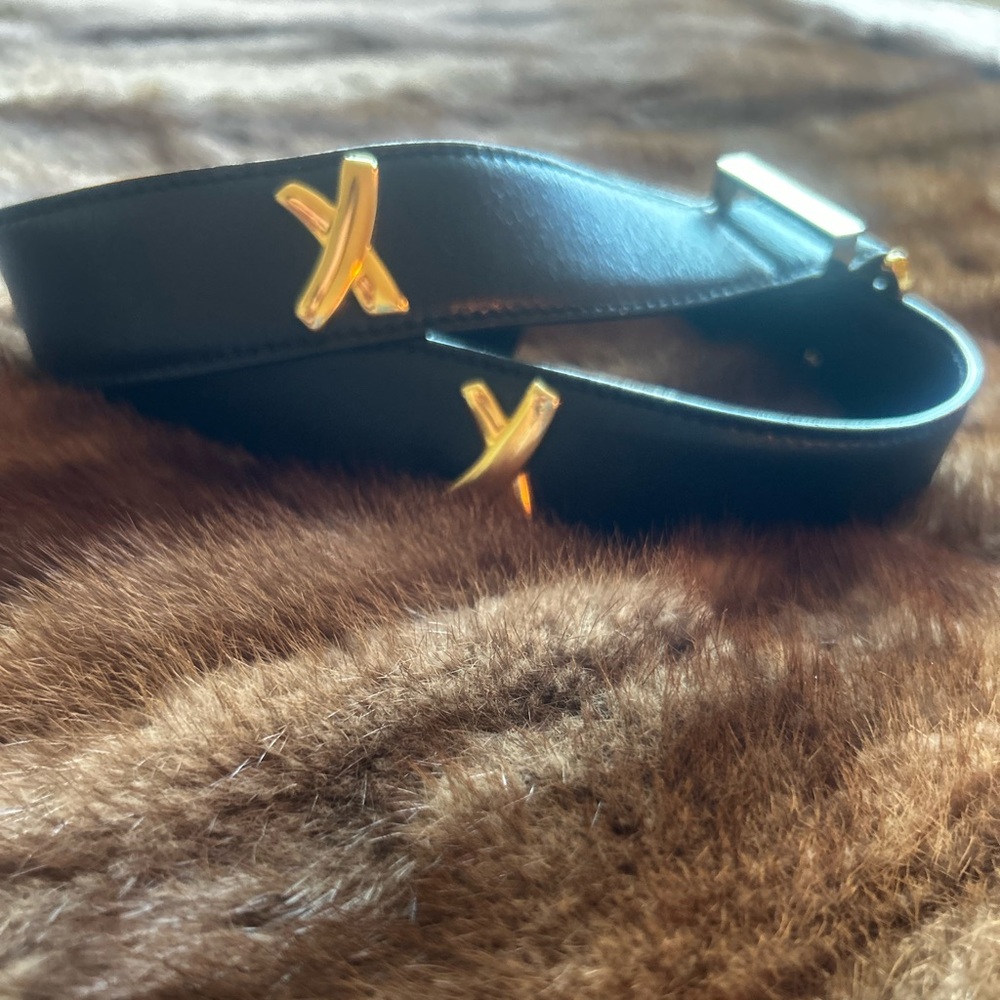 Paloma Picasso Black Leather Vintage Belt - Picture 7 of 10